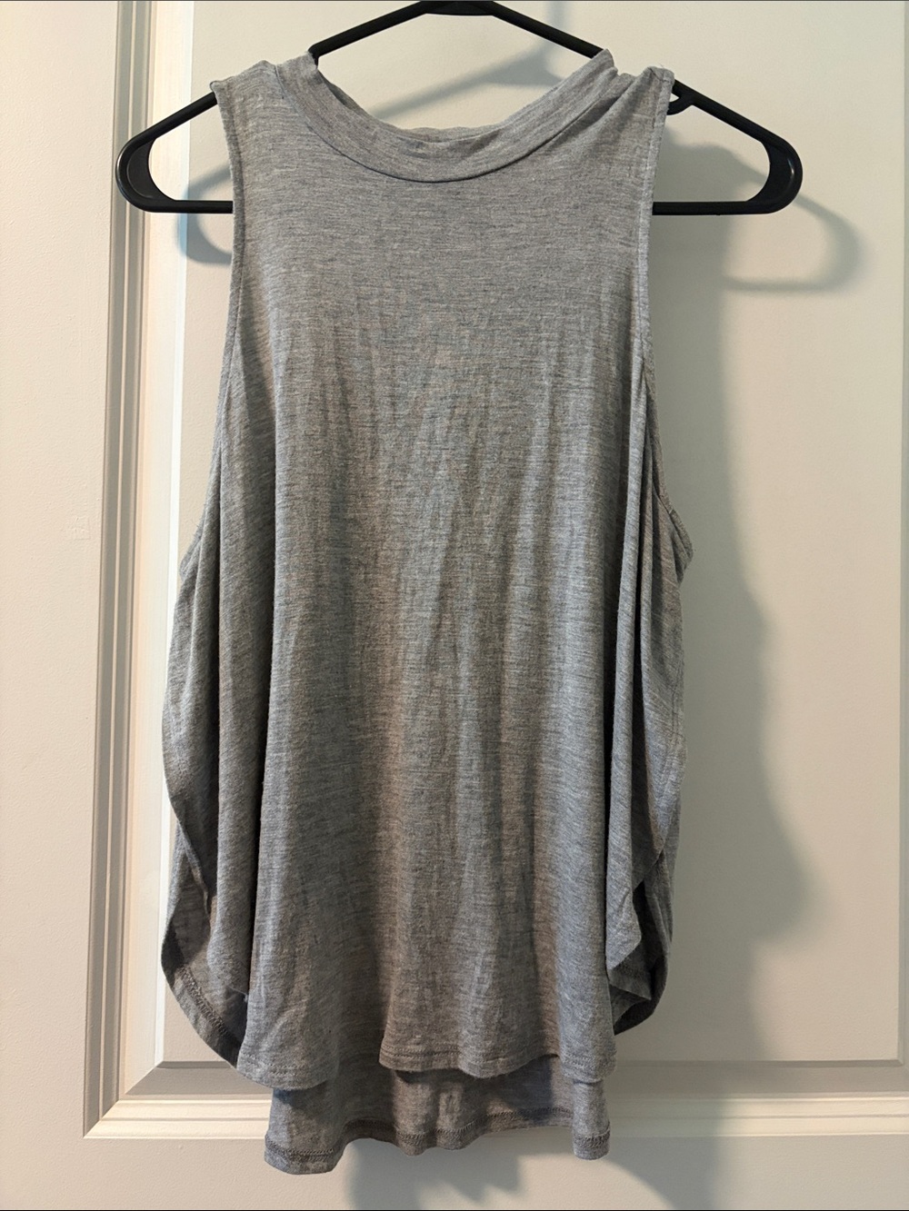 Women's Gray Draped Sleeveless Tank Top